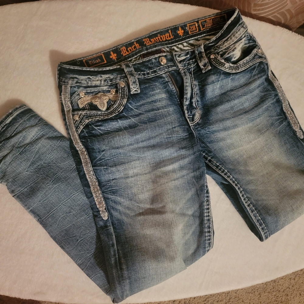 Rock Rivival womens jeans skinny boot size 28